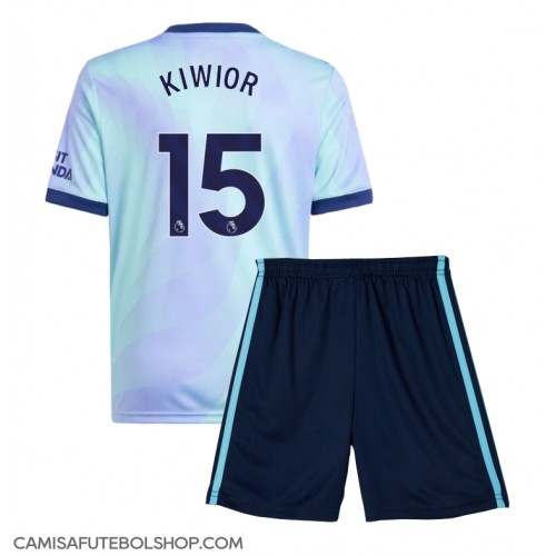 Camisa de time de futebol Arsenal Jakub Kiwior #15 Replicas 3º Equipamento Infantil 2024-25 Manga Curta (+ Calças curtas)